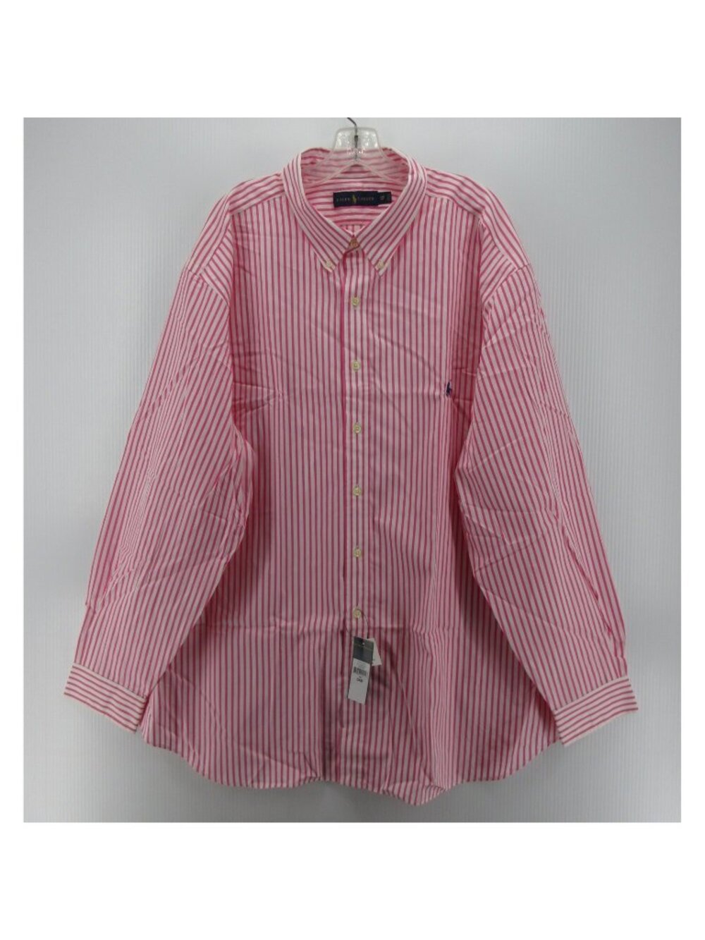 Ralph Lauren Shirt 3XB Big White Button Down Striped Classic Woven Pony